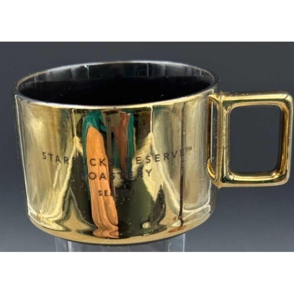 Starbucks Limited Edition Reserve 3 oz Seattle WA Gold & Black Espresso Cup